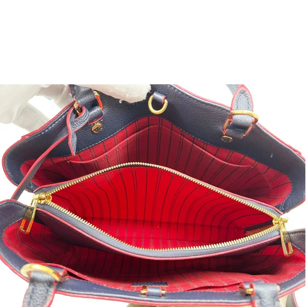 LOUIS VUITTON Montaigne MM Monogram Empreinte Shoulder Bag Navy Blue