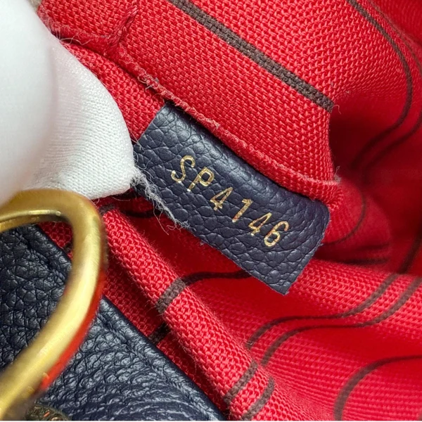 LOUIS VUITTON Montaigne MM Monogram Empreinte Shoulder Bag Navy Blue