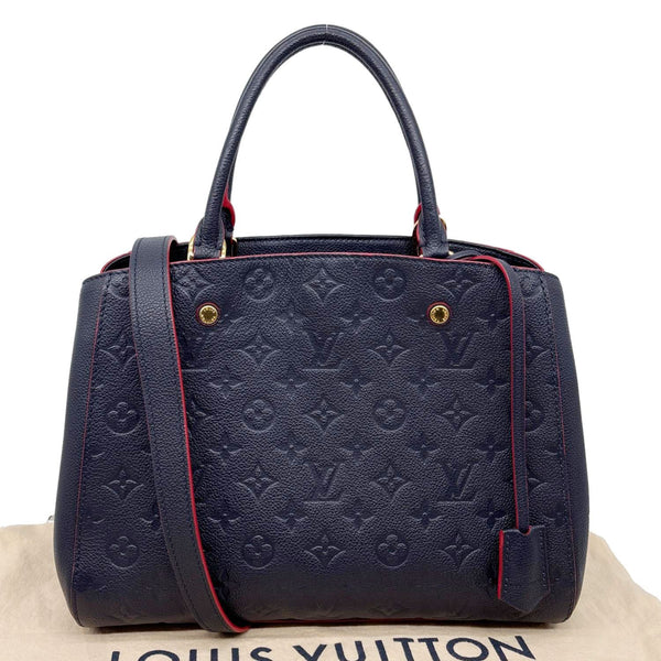 LOUIS VUITTON Montaigne MM Monogram Empreinte Shoulder Bag Navy Blue