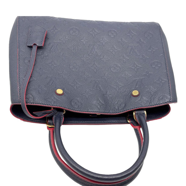 LOUIS VUITTON Montaigne MM Monogram Empreinte Shoulder Bag Navy Blue