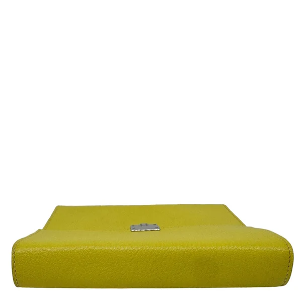 HERMES Clic 16 Epsom Leather Wallet On Strap Yellow