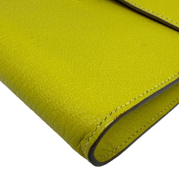 HERMES Clic 16 Epsom Leather Wallet On Strap Yellow
