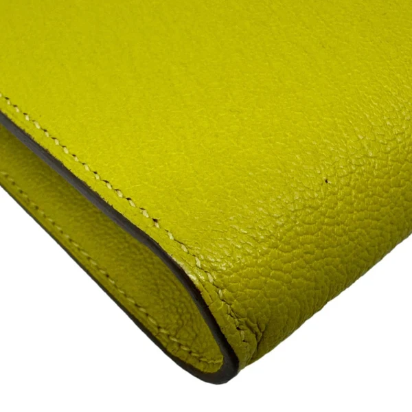 HERMES Clic 16 Epsom Leather Wallet On Strap Yellow
