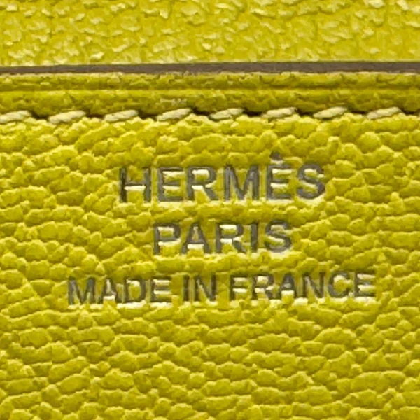HERMES Clic 16 Epsom Leather Wallet On Strap Yellow