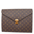 LOUIS VUITTON Mark Folder Monogram Canvas Clutch Brown