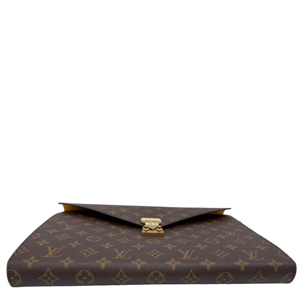 LOUIS VUITTON Mark Folder Monogram Canvas Clutch Brown