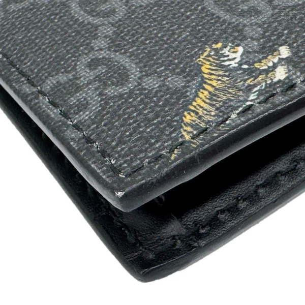 GUCCI Tiger Print GG Supreme Canvas Clutch Bag Black 575136