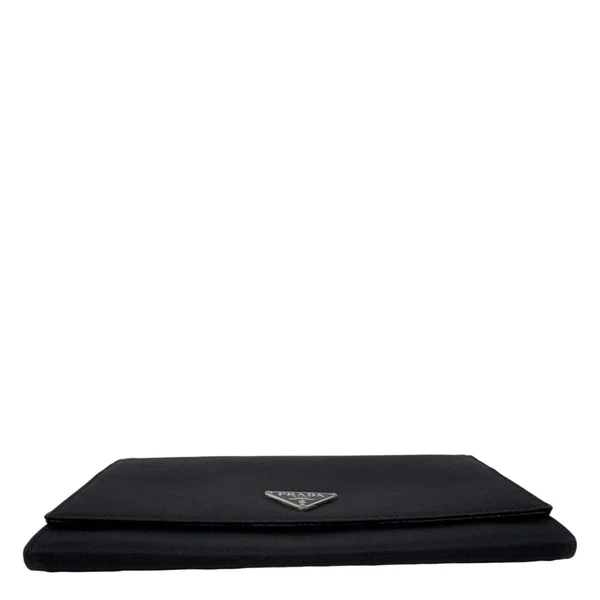 PRADA Continental Flap Tessuto Nylon Wallet Black