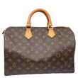 LOUIS VUITTON Speedy 35 Monogram Canvas Satchel Bag Brown
