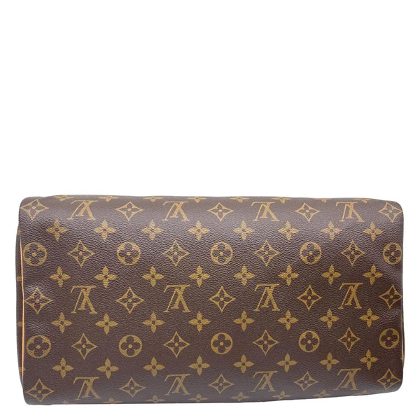 LOUIS VUITTON Speedy 35 Monogram Canvas Satchel Bag Brown