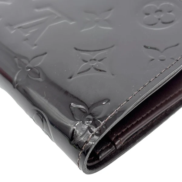 LOUIS VUITTON French Purse Monogram Vernis Leather Wallet Dark Brown