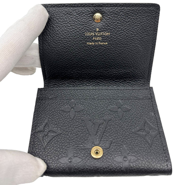 LOUIS VUITTON Monogram Empreinte Leather Business Card Holder Black