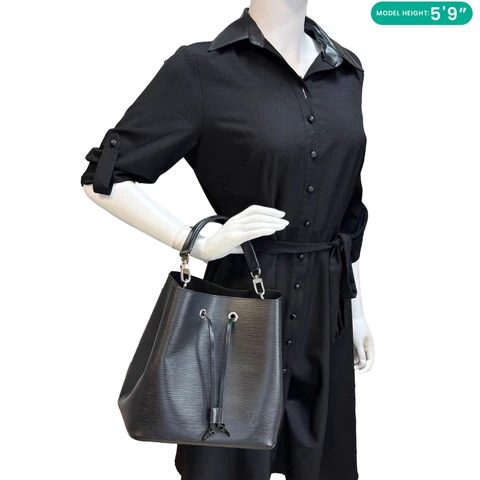 LOUIS VUITTON NeoNoe MM Epi Leather Shoulder Bag Black