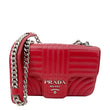 PRADA Diagramme Flap Calfskin Leather Chain Crossbody Bag Red