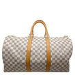 LOUIS VUITTON Keepall 50 Damier Azur Travel Bag White