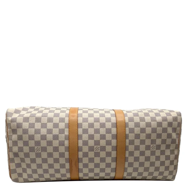 LOUIS VUITTON Keepall 50 Damier Azur Travel Bag White