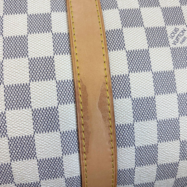 LOUIS VUITTON Keepall 50 Damier Azur Travel Bag White