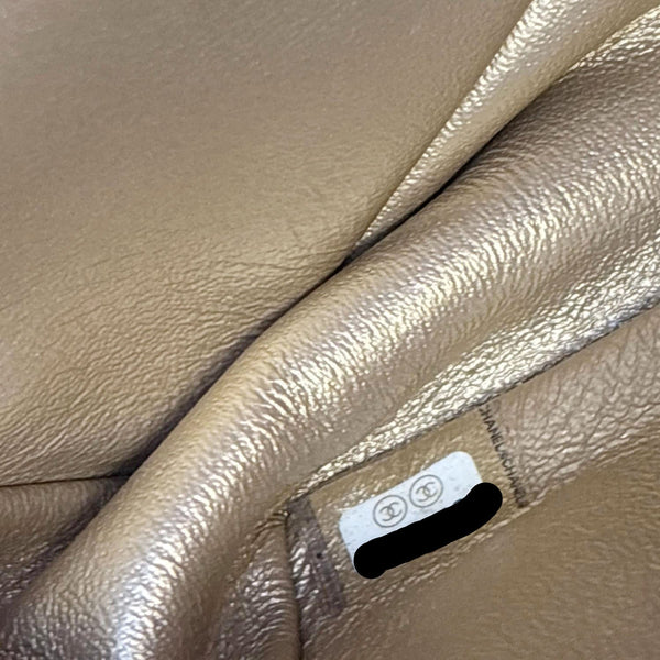 CHANEL Boy Flap Small Crocodile Embossed Leather Shoulder Bag Gold