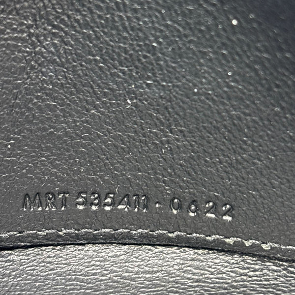 YVES SAINT LAURENT Monogram Logo Grained Leather Zip Coin Purse Black