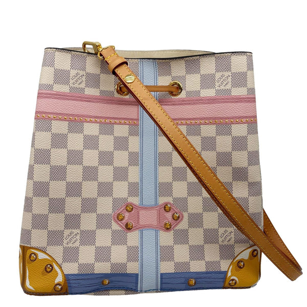 LOUIS VUITTON Neonoe Summer Trunks Damier Azur Crossbody Bag White
