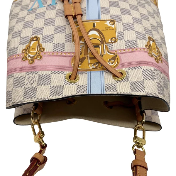 LOUIS VUITTON Neonoe Summer Trunks Damier Azur Crossbody Bag White