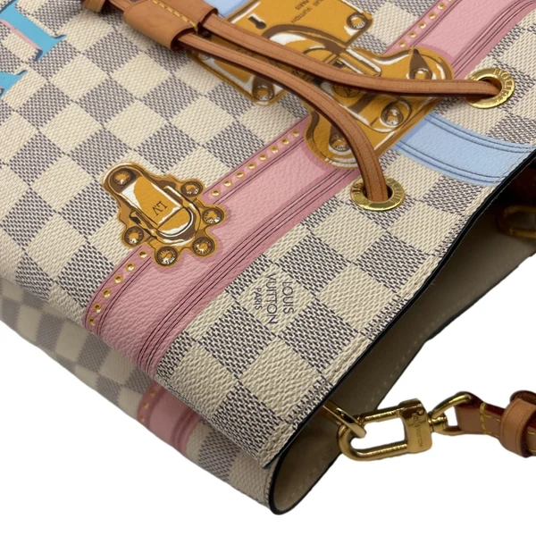LOUIS VUITTON Neonoe Summer Trunks Damier Azur Crossbody Bag White