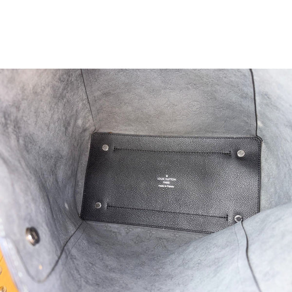 LOUIS VUITTON Hina MM Mahina Leather Tote Shoulder Bag Black