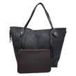 LOUIS VUITTON Hina MM Mahina Leather Tote Shoulder Bag Black