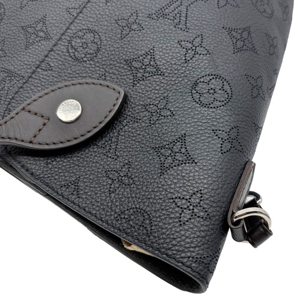 LOUIS VUITTON Hina MM Mahina Leather Tote Shoulder Bag Black