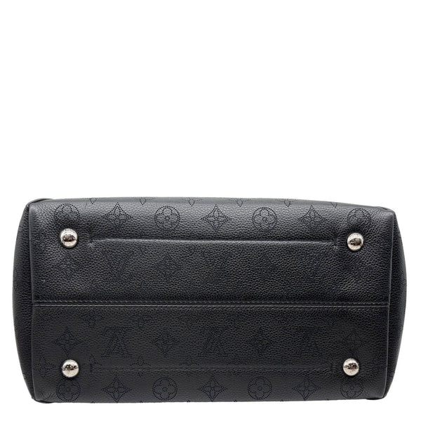 LOUIS VUITTON Hina MM Mahina Leather Tote Shoulder Bag Black