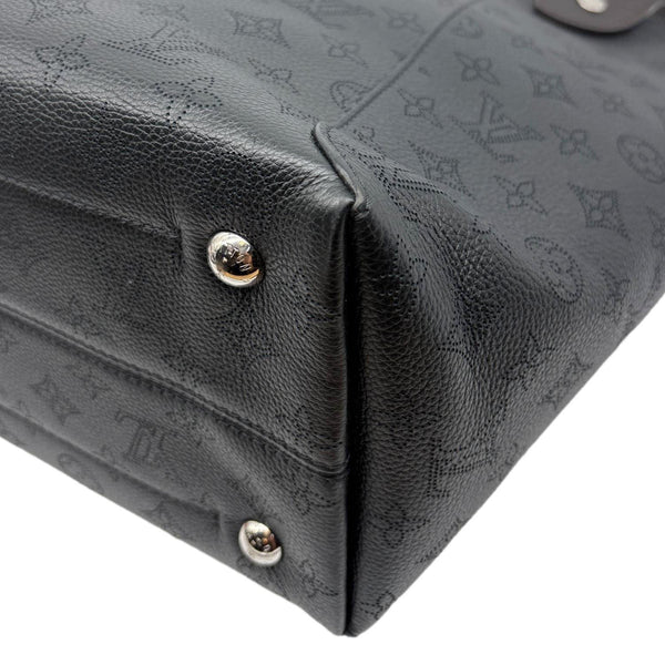 LOUIS VUITTON Hina MM Mahina Leather Tote Shoulder Bag Black
