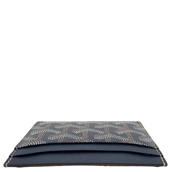 GOYARD Saint Sulpice Chevron Coated Canvas Card Holder Navy Blue