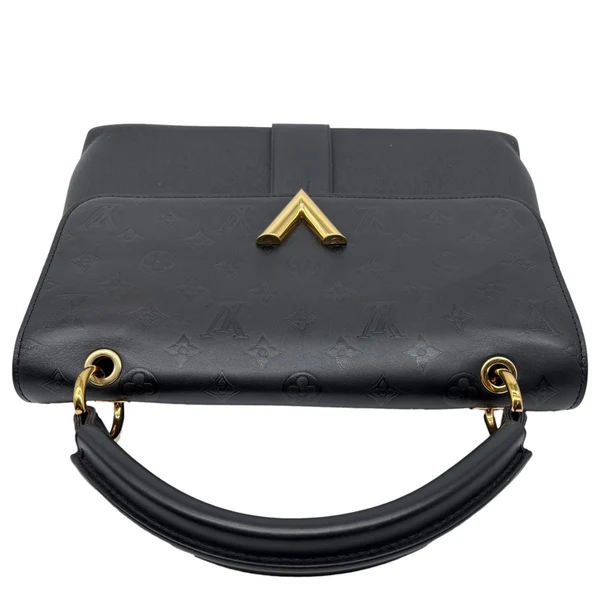 LOUIS VUITTON Very One Handle Monogram Leather Shoulder Bag Black