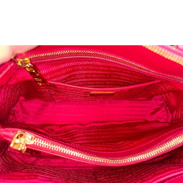 PRADA Promenade Medium Saffiano Lux Leather Shoulder Bag Red
