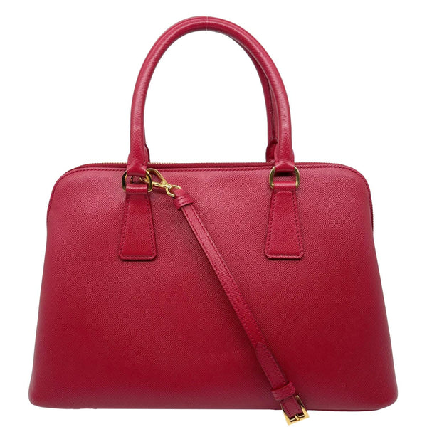 PRADA Promenade Medium Saffiano Lux Leather Shoulder Bag Red