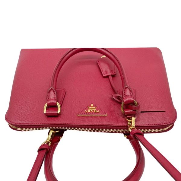 PRADA Promenade Medium Saffiano Lux Leather Shoulder Bag Red