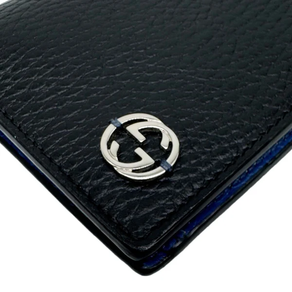 GUCCI GG Interlocking Leather Long Wallet Black 610467