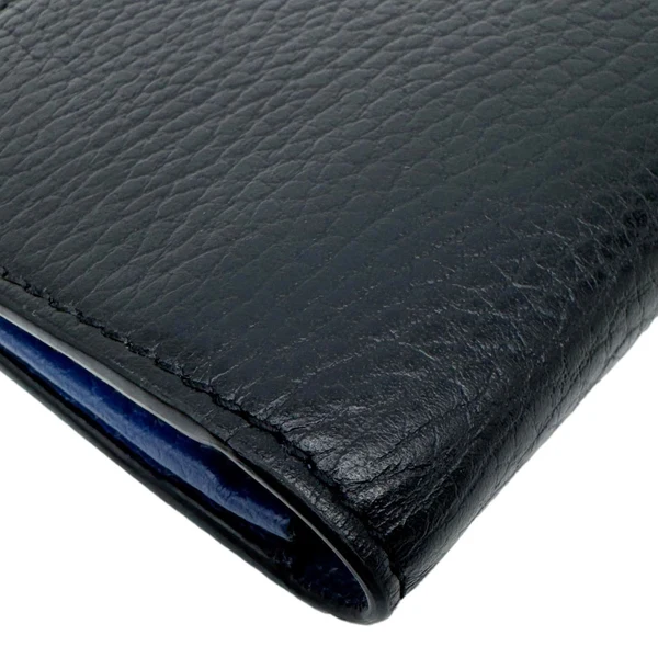 GUCCI GG Interlocking Leather Long Wallet Black 610467