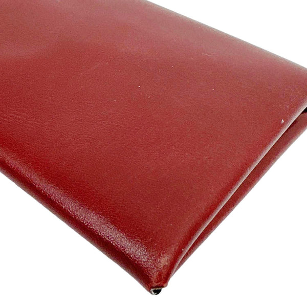 HERMES Duo Calfskin Leather Compact Card Holder Bordeaux