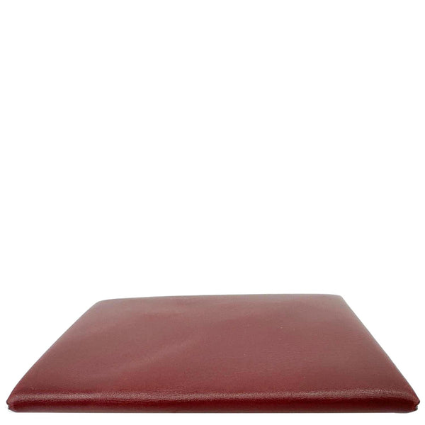 HERMES Duo Calfskin Leather Compact Card Holder Bordeaux