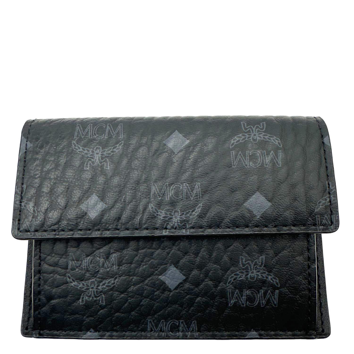MCM Aren Visetos Coated Canvas Card Holder Black