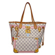 LOUIS VUITTON Neverfull MM Summer Trunks Damier Azur Tote Bag White