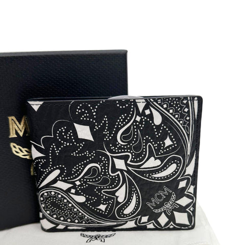 MCM Aren Bandana Leather Bifold Mens Wallet Black