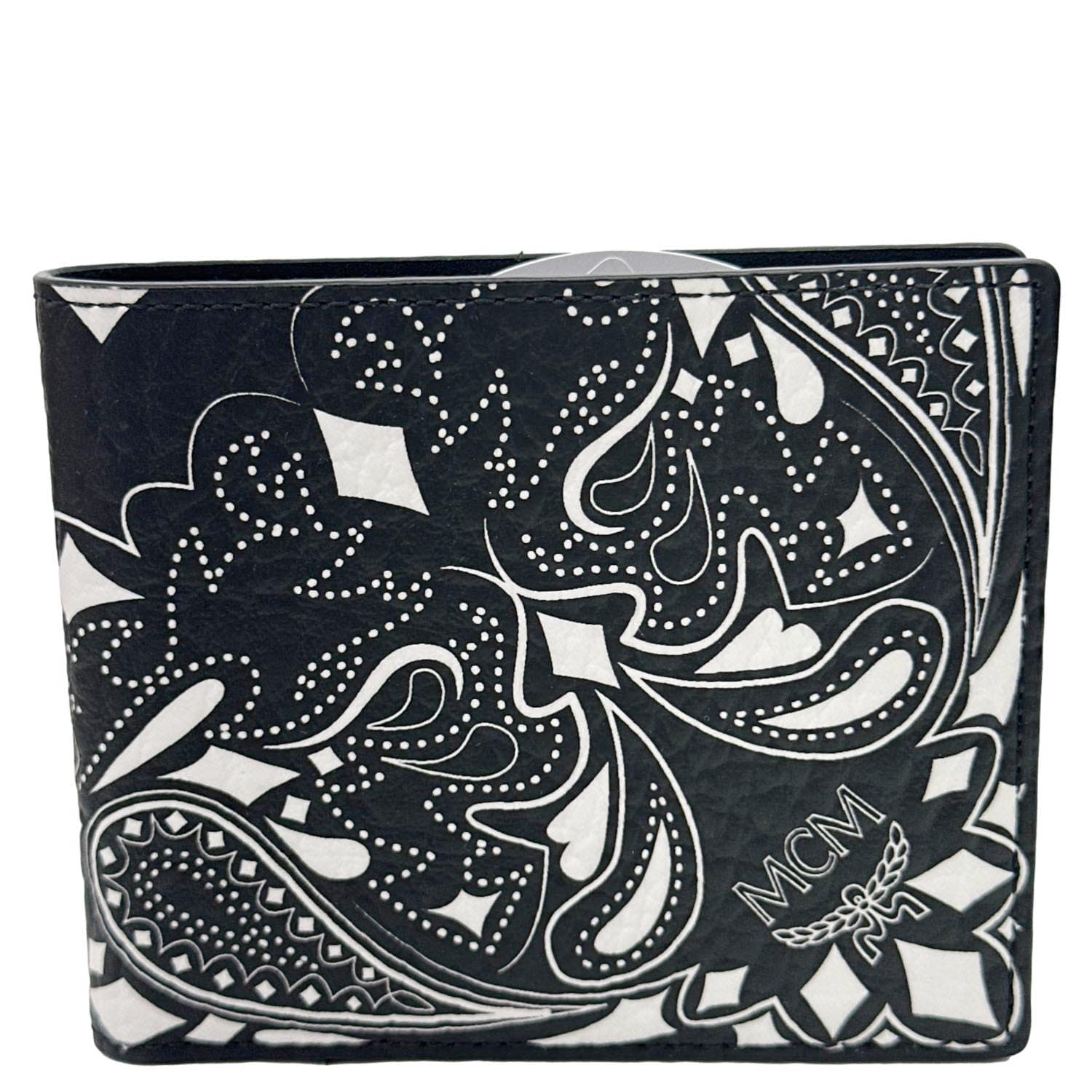 MCM Aren Bandana Leather Bifold Wallet Black