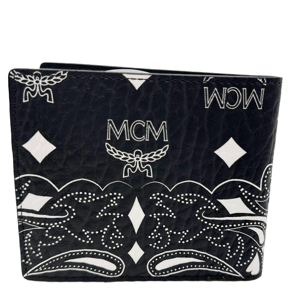 MCM Aren Bandana Leather Bifold Wallet Black