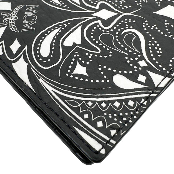 MCM Aren Bandana Leather Bifold Wallet Black