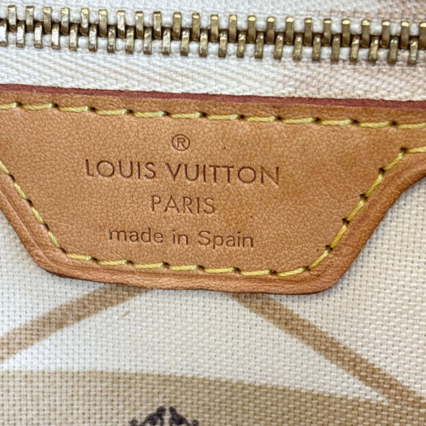 LOUIS VUITTON Neverfull MM Summer Trunks Damier Azur Tote Bag White