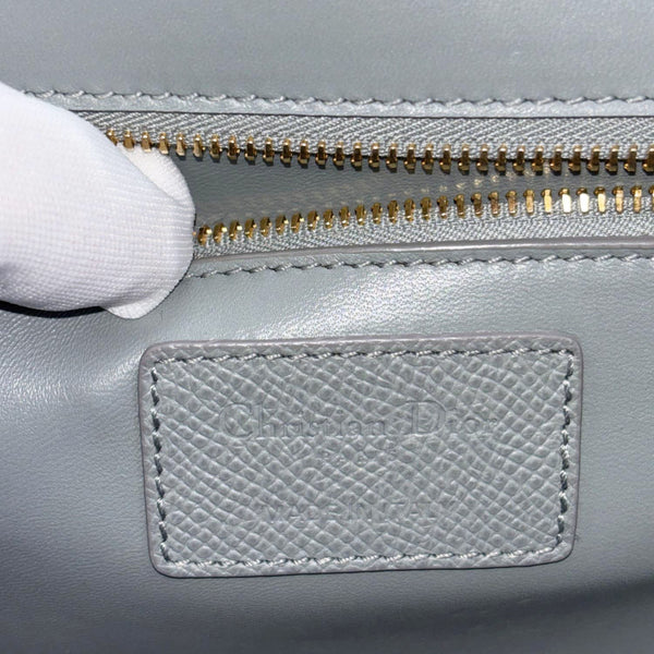 CHRISTIAN DIOR 30 Montaigne Flap Grained Calfskin Leather Crossbody Bag Grey