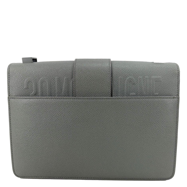 CHRISTIAN DIOR 30 Montaigne Flap Grained Calfskin Leather Crossbody Bag Grey