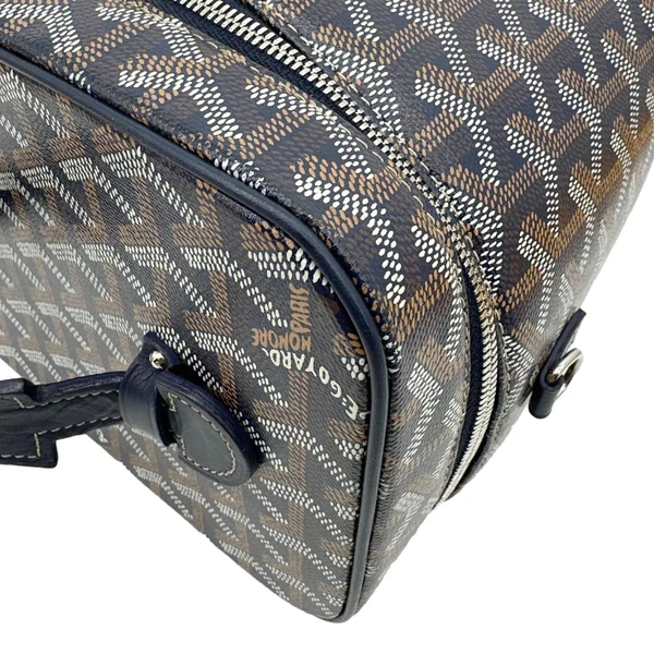 GOYARD Muse Vanity Case Monogram Chevron Canvas Shoulder Bag Navy Blue